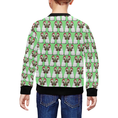 Pugs pattern All Over Print Crewneck Sweatshirt for Kids (Model H29)