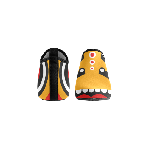 Red Yellow Tiki Tribal Kids' Slip-On Water Shoes (Model 056)