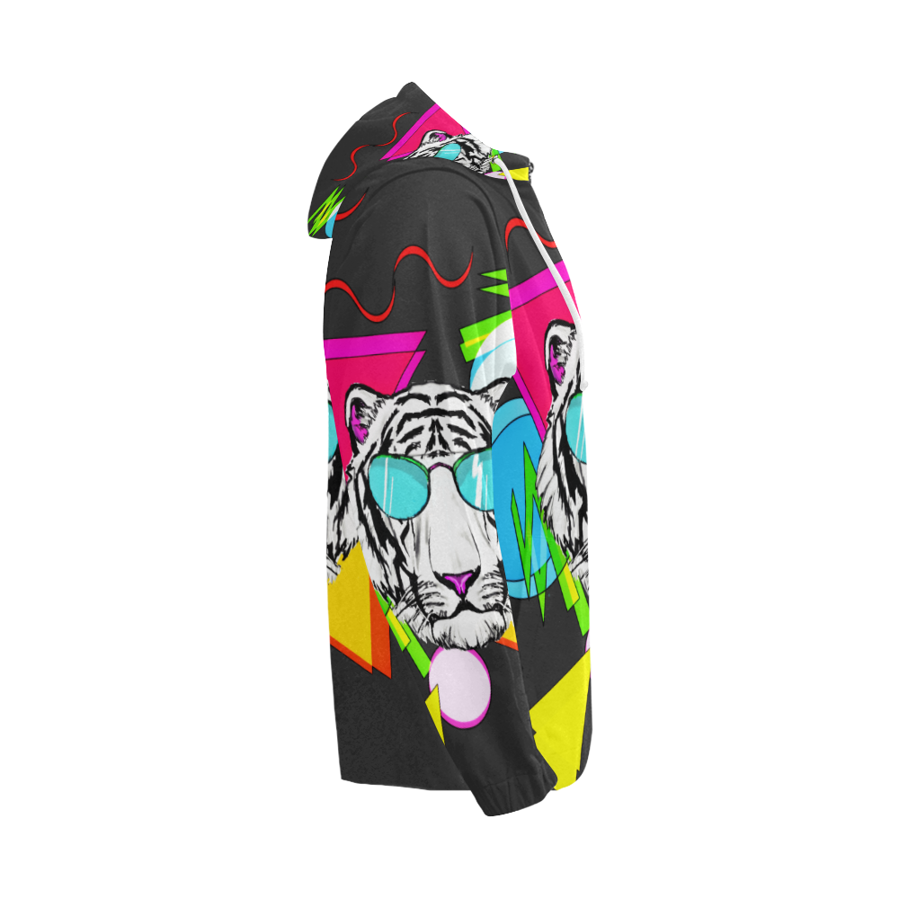 90's Tiger party All Over Print Full Zip Hoodie for Men (Model H14)