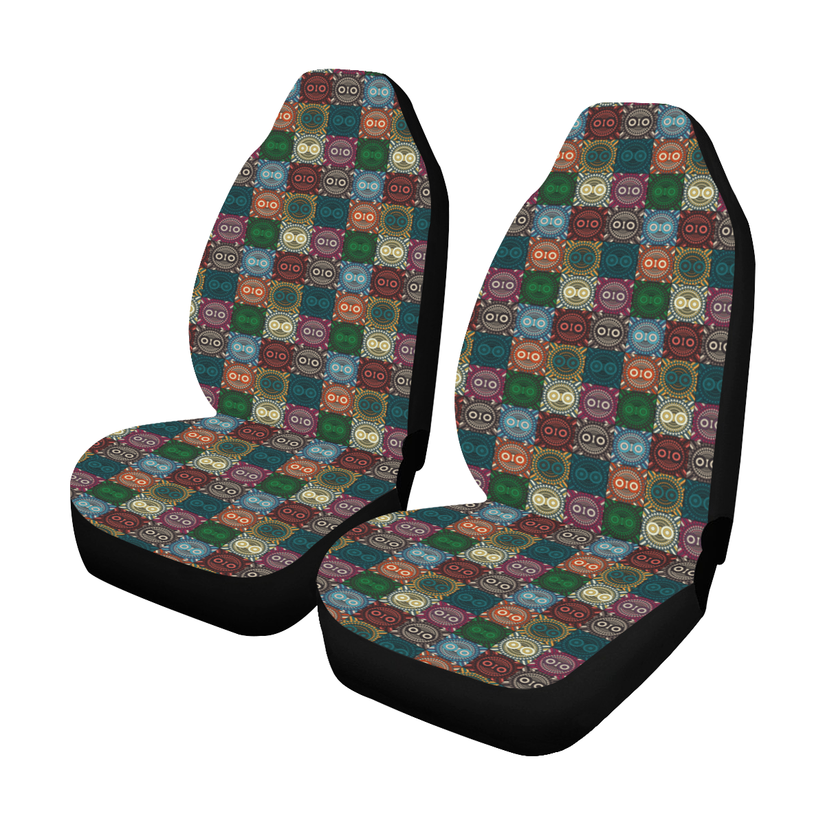 Polychrome Owl Car Seat Covers (Set of 2)