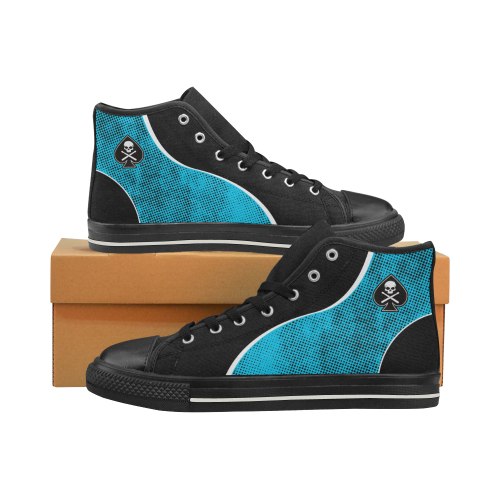 TEAL W Women's Classic High Top Canvas Shoes (Model 017)