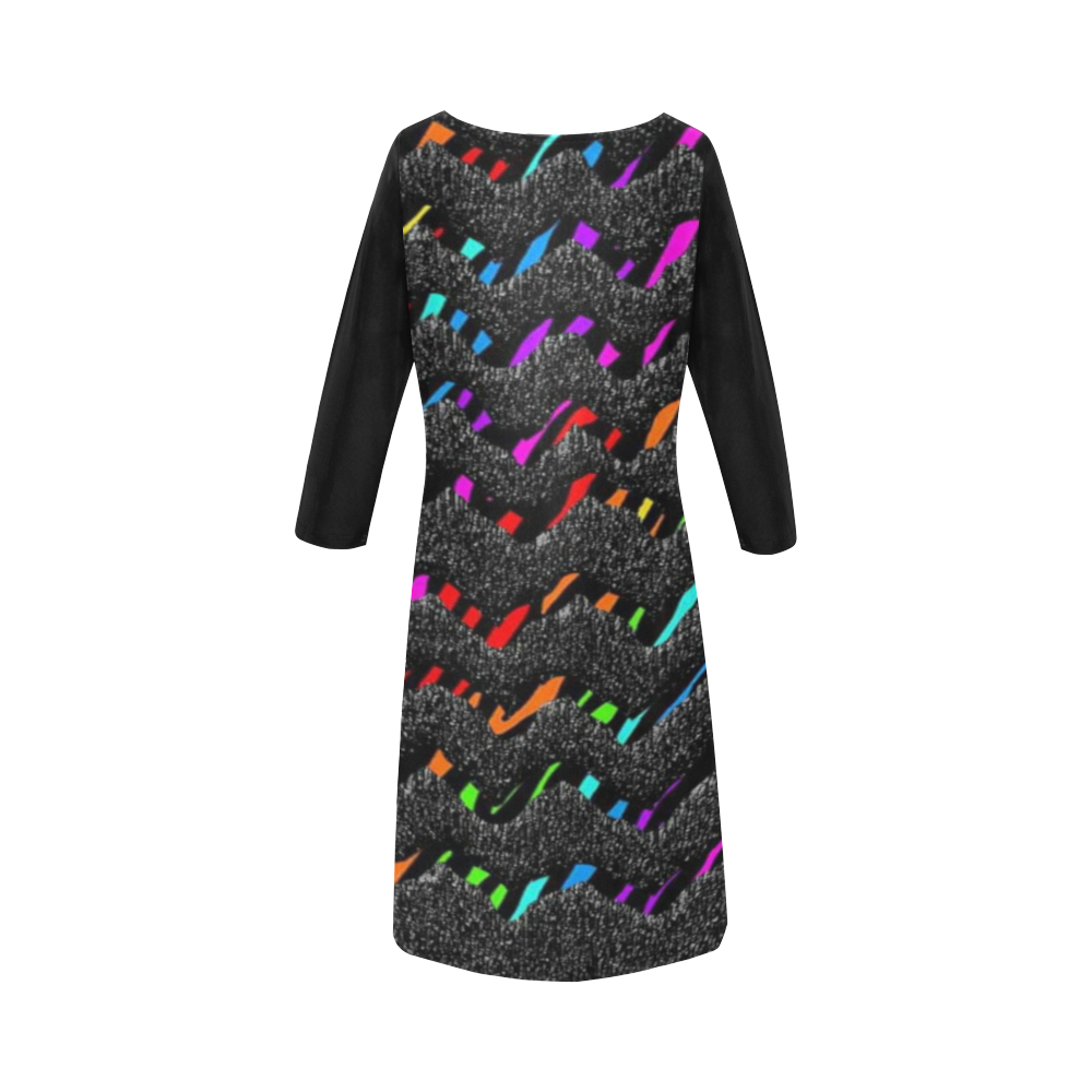 Rainbow waves Round Collar Dress (D22)