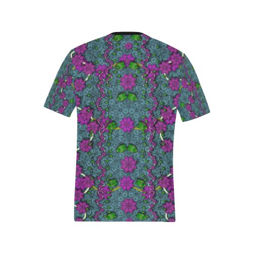 the most beautiful flower forest on earth Men's All Over Print T-Shirt (Solid Color Neck) (Model T63)
