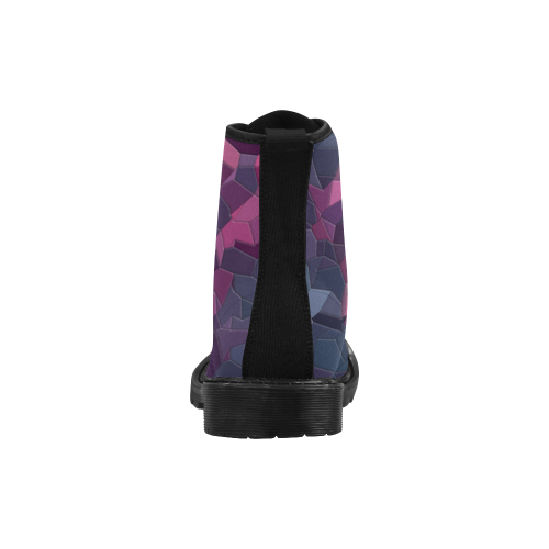 purple pink magenta mosaic #purple Martin Boots for Women (Black) (Model 1203H)