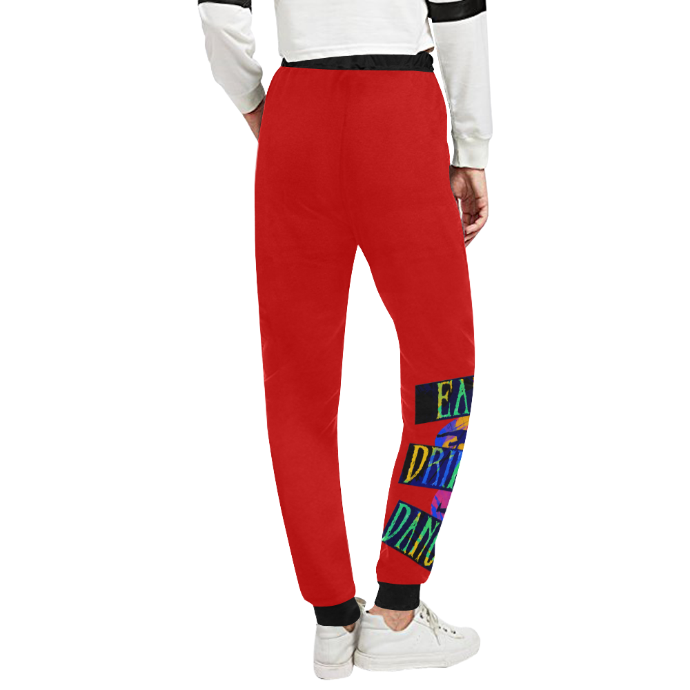 Break Dancing Colorful / Red Unisex All Over Print Sweatpants (Model L11)