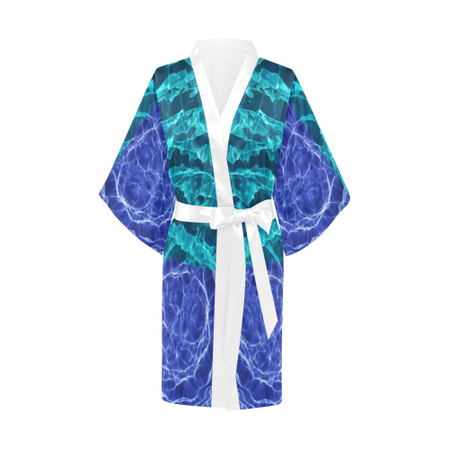 Blue Spiral Kimono Robe