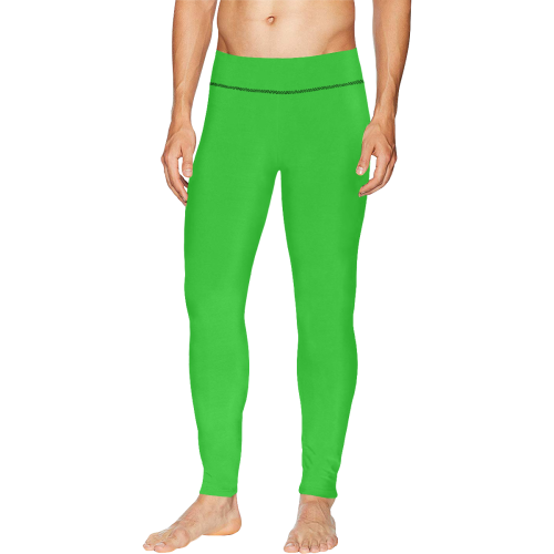color lime green Men's All Over Print Leggings (Model L38)