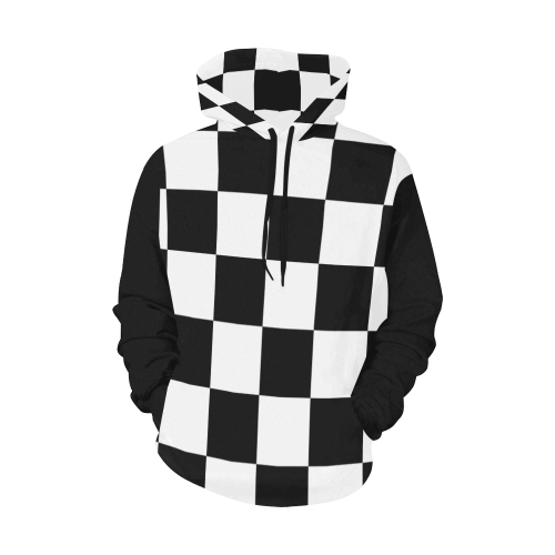 CHECKERED All Over Print Hoodie for Women (USA Size) (Model H13)
