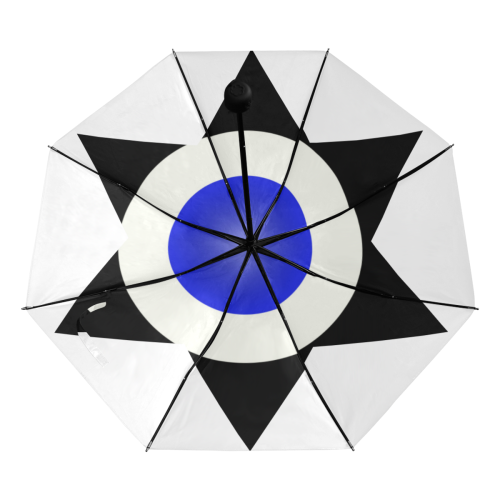 blue and white stars Anti-UV Foldable Umbrella (Underside Printing) (U07)
