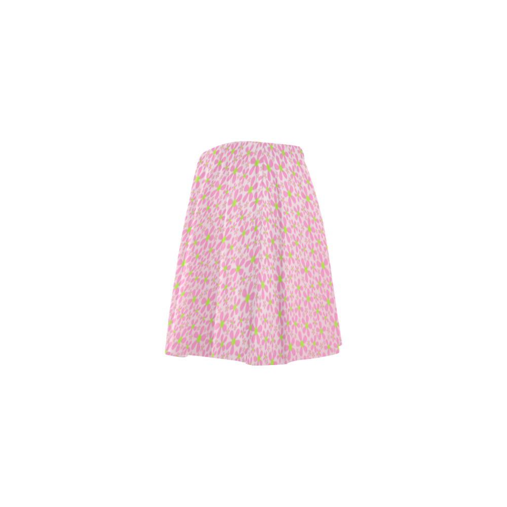Petit fleur pattern on pink gradient VAS2 Mini Skating Skirt (Model D36)