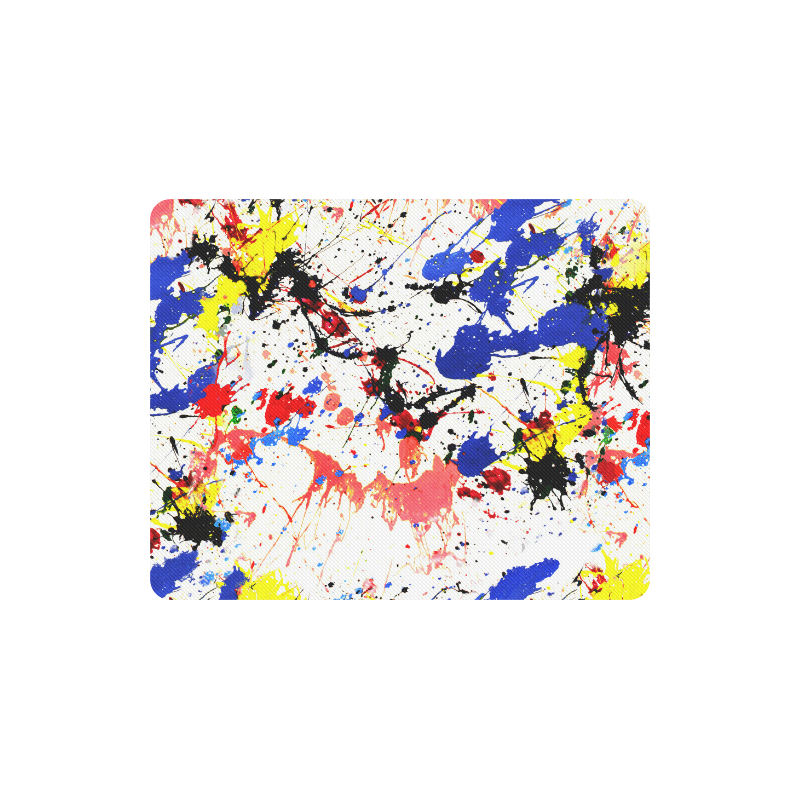Blue and Red Paint Splatter Rectangle Mousepad