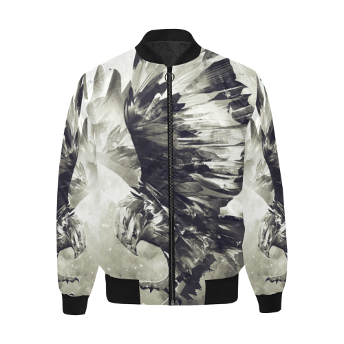 Eagle Bird Animal All Over Print Quilted Bomber Jacket for Men (Model H33)