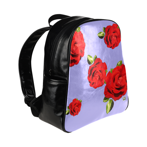 Fairlings Delight's Floral Luxury Collection- Red Rose Multi-Pockets Backpack 53086b7 Multi-Pockets Backpack (Model 1636)