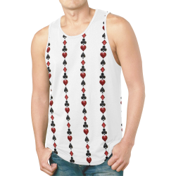 Las Vegas  Black and Red Casino Poker Card Shapes New All Over Print Tank Top for Men (Model T46)