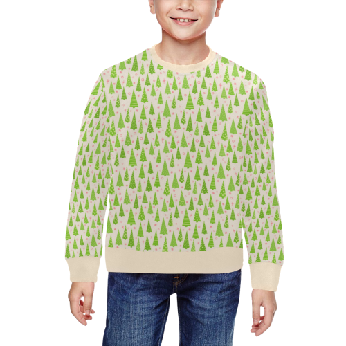 Christmas Trees Forest All Over Print Crewneck Sweatshirt for Kids (Model H29)