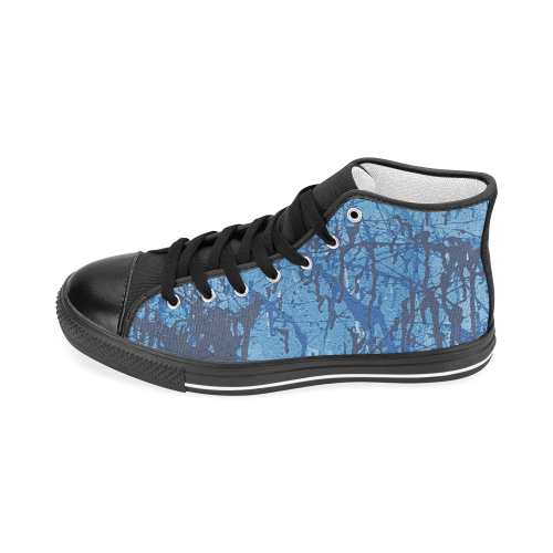 Blue splatters Men’s Classic High Top Canvas Shoes (Model 017)