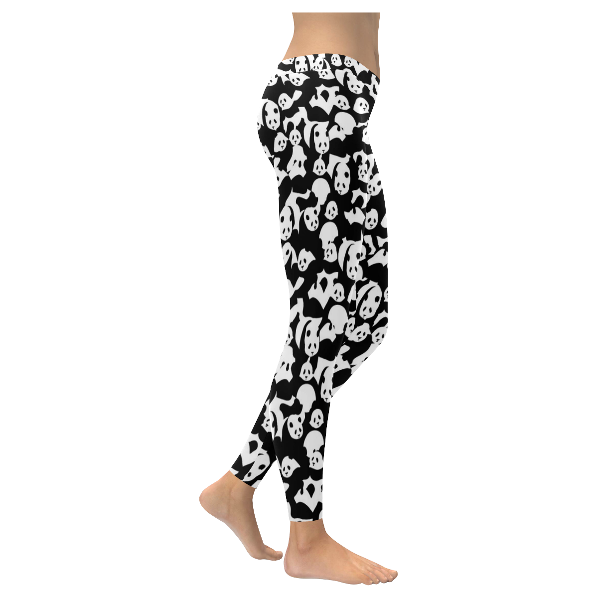 Panda Pattern Women's Low Rise Leggings (Invisible Stitch) (Model L05)