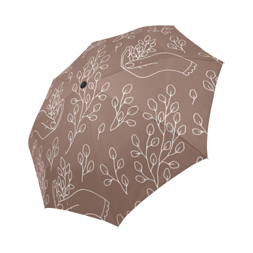 Brown Herbal Umbrella Auto-Foldable Umbrella (Model U04)