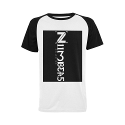 NUMBERS Collection White/Black Men's Raglan T-shirt (USA Size) (Model T11)