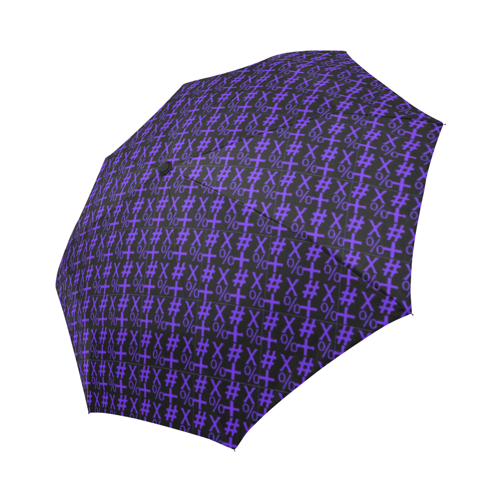 NUMBERS Collection Symbols Purple/Black Auto-Foldable Umbrella (Model U04)