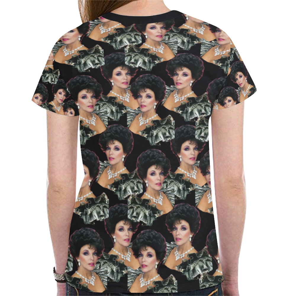 joan x 4 dbl blk New All Over Print T-shirt for Women (Model T45)