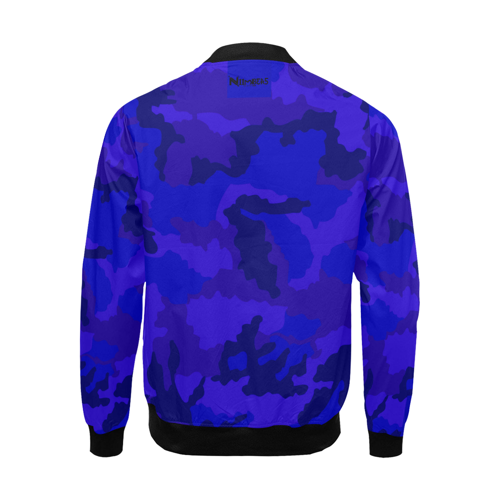 NUMBERS Collection Camo Ready Royal Blue All Over Print Bomber Jacket for Men (Model H19)