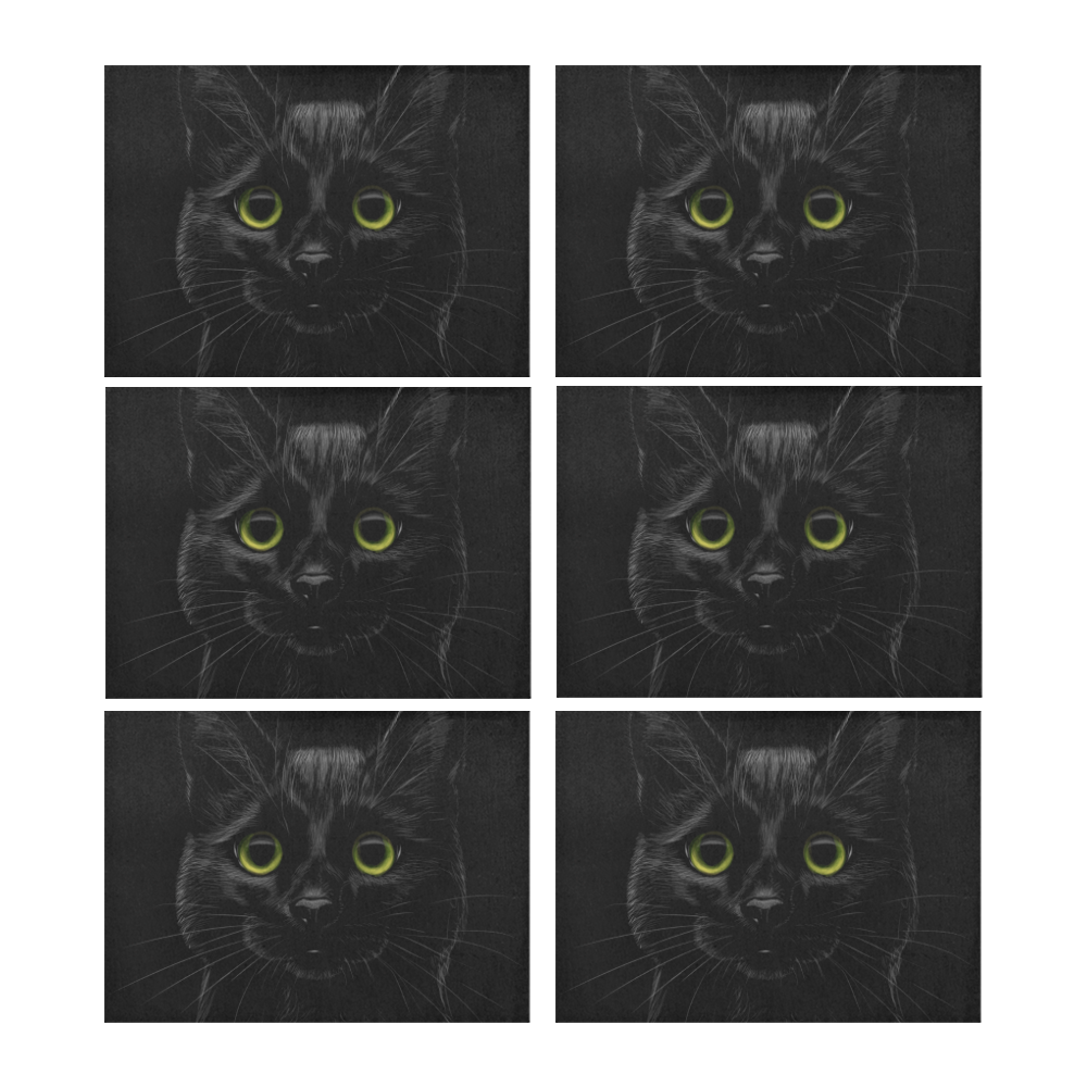 Black Cat Placemat 14’’ x 19’’ (Set of 6)