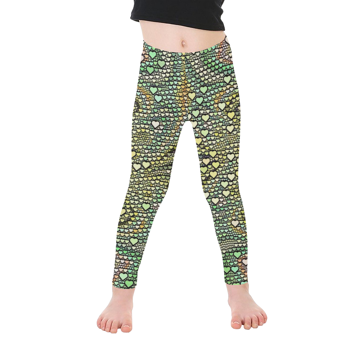 hearts everywhere E  by JamColors Kid's Ankle Length Leggings (Model L06)