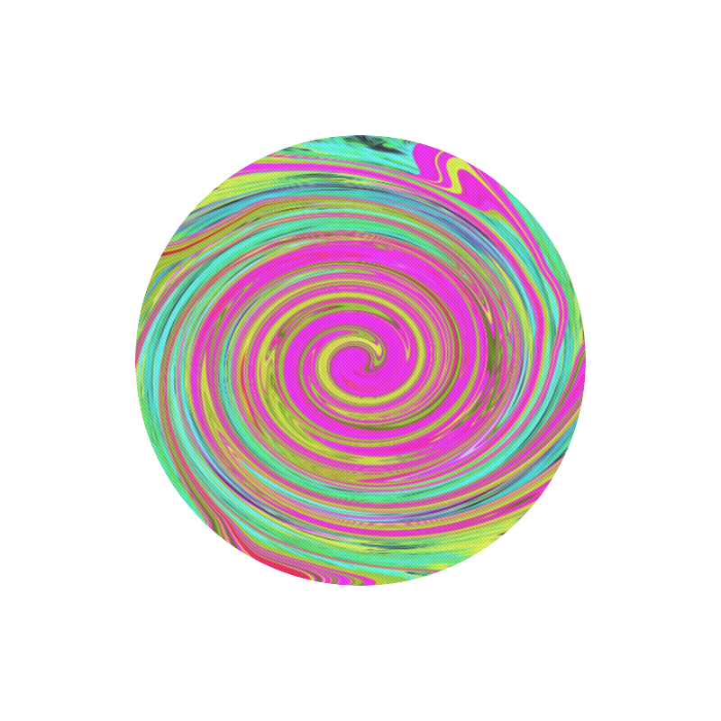 Groovy Abstract Pink Swirl Round Mousepad