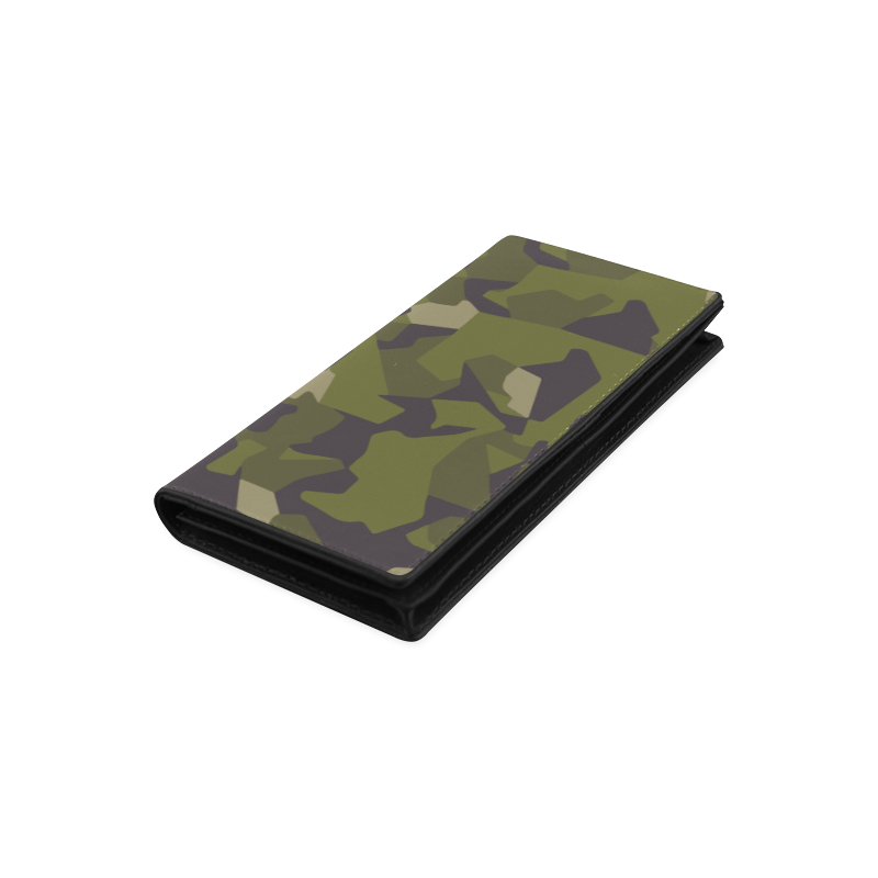 Swedish M90 woodland camouflage Women's Leather Wallet (Model 1611)