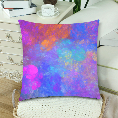Color Soup Custom Zippered Pillow Cases 18"x 18" (Twin Sides) (Set of 2)