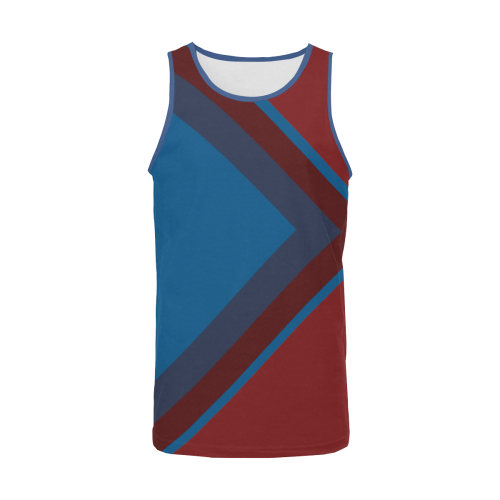 Classic Blue Layers on Burgundy Red Men's All Over Print Tank Top (Model T57)