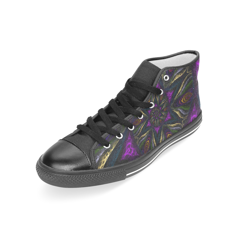 vortex triangles Women's Classic High Top Canvas Shoes (Model 017)