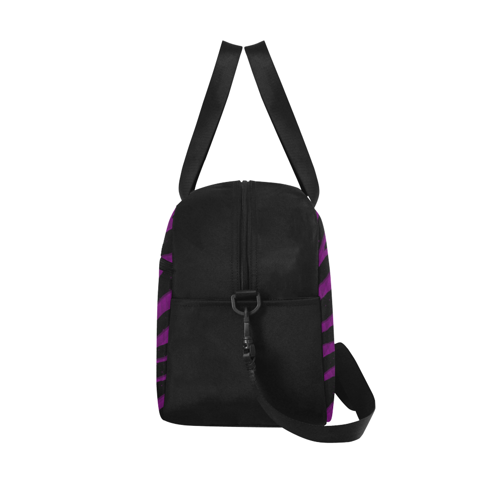 Ripped SpaceTime Stripes - Purple Fitness Handbag (Model 1671)