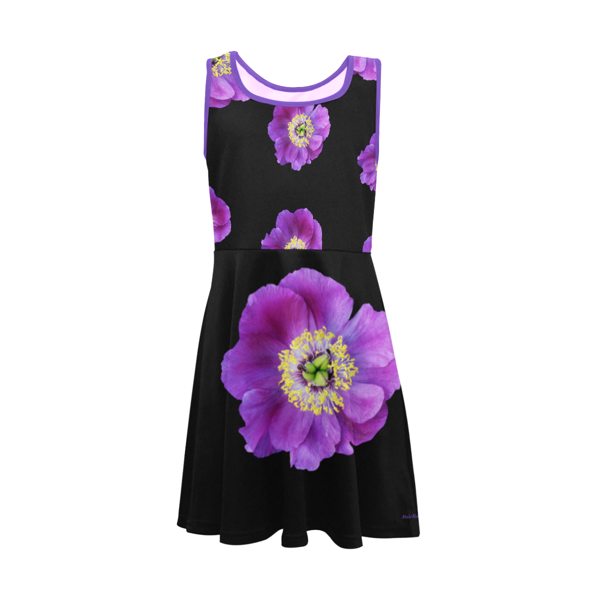 Fairlings Delight's Floral Luxury Collection- Purple Beauty 53086b1 Girls' Sleeveless Sundress (Model D56)
