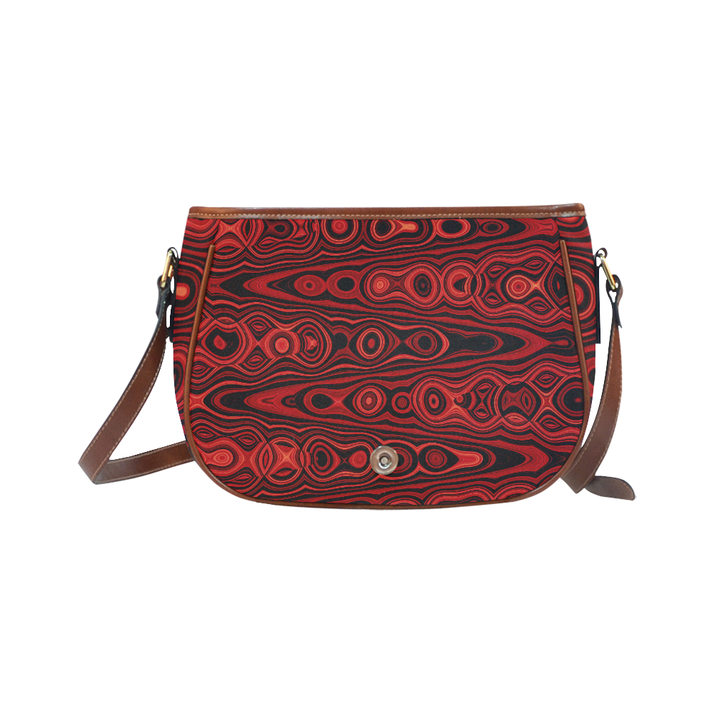 Brown Abstract Pattern Saddle Bag/Large (Model 1649)