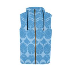 Abstract  pattern - blue. All Over Print Sleeveless Zip Up Hoodie for Men (Model H16)