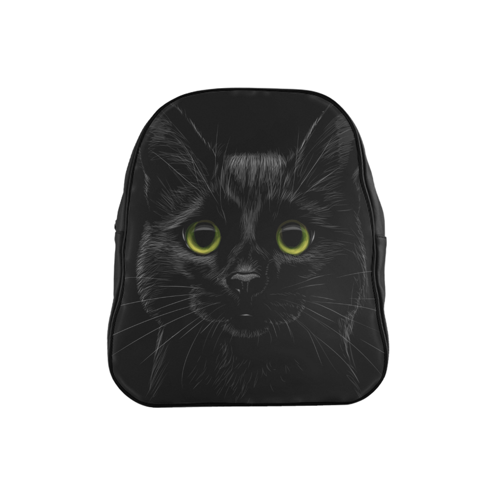 Black Cat School Backpack (Model 1601)(Small)