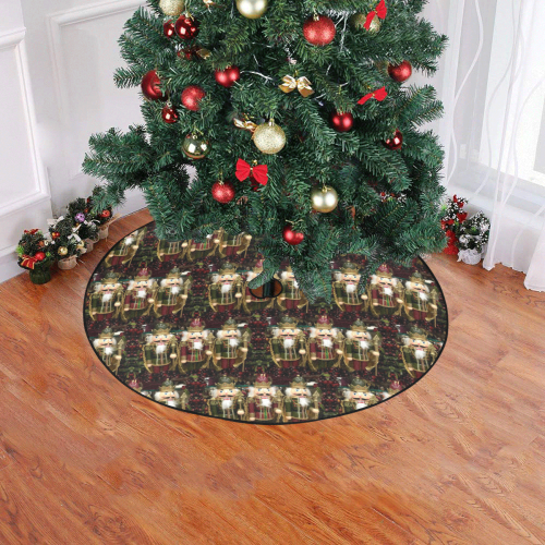 Golden Christmas Nutcrackers Christmas Tree Skirt 47" x 47"