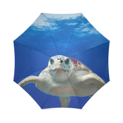 Under The Water - Swimming Loggerhead Sea Turtle Foldable Umbrella (Model U01)