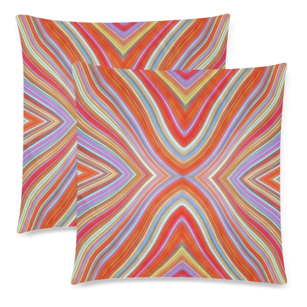Wild Wavy X Lines 01 Custom Zippered Pillow Cases 18"x 18" (Twin Sides) (Set of 2)
