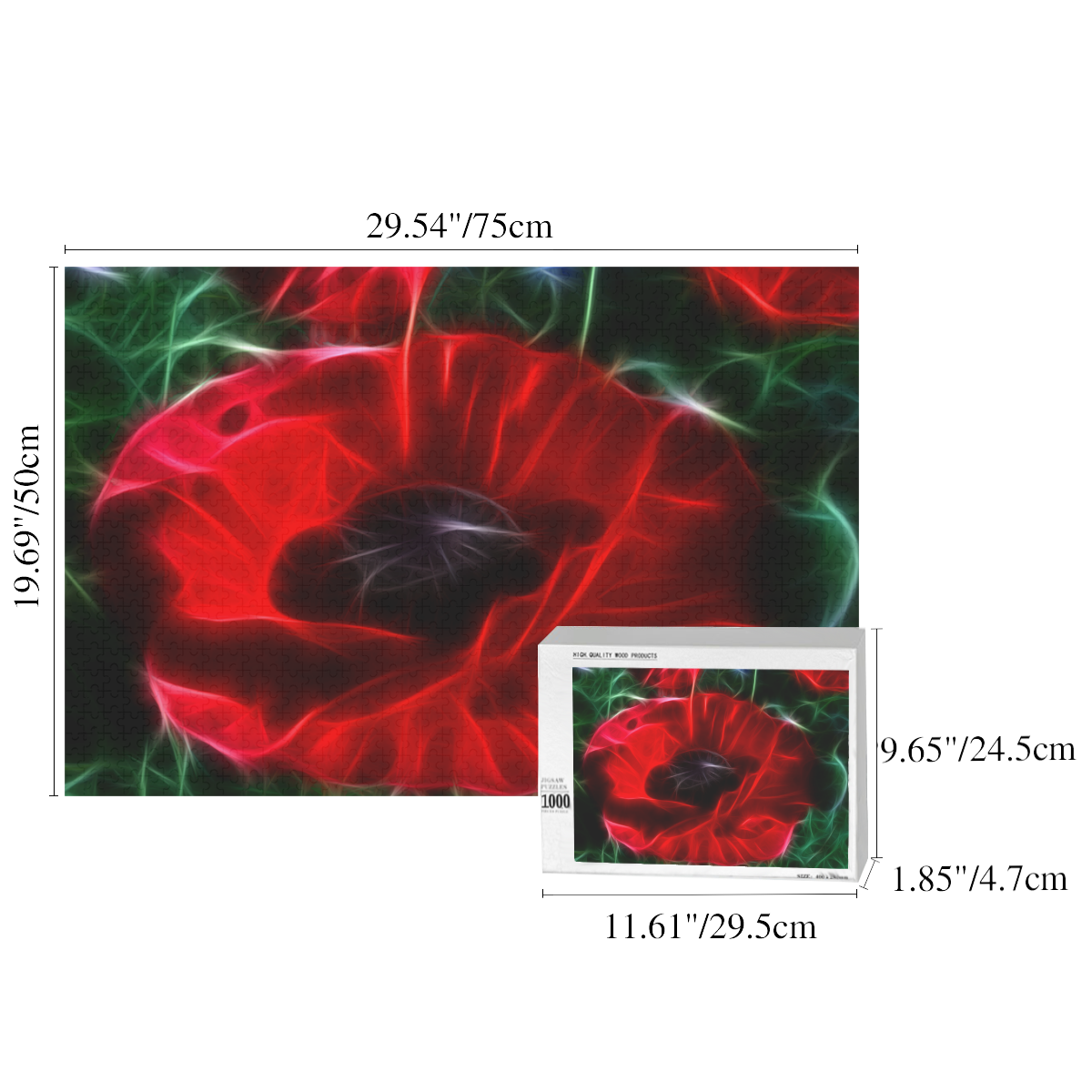 Wonderful Poppies In Summertime 1000-Piece Wooden Photo Puzzles