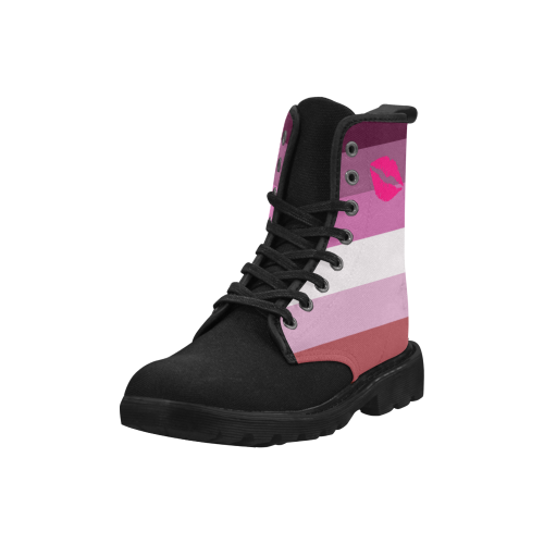 Lipstick Lesbian Flag Martin Boots for Women (Black) (Model 1203H)