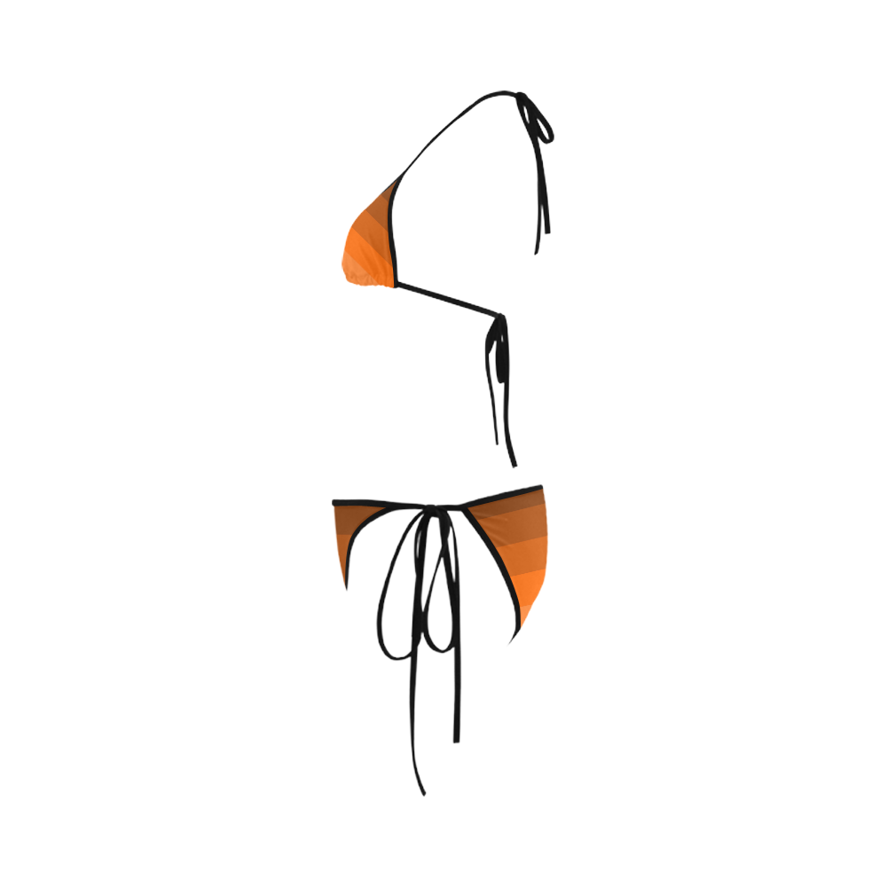 Orange stripes Custom Bikini Swimsuit