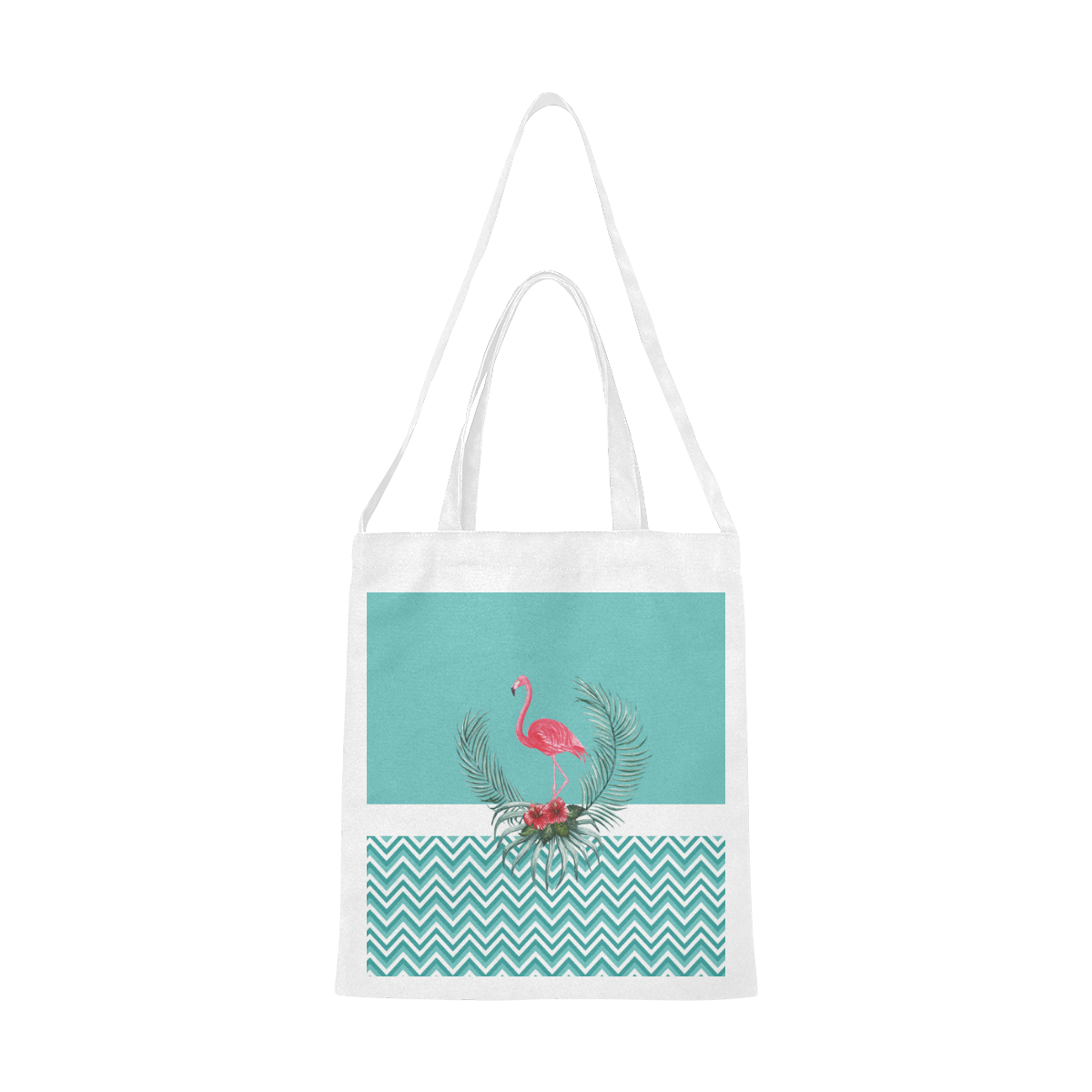 Retro Flamingo Chevron Canvas Tote Bag/Medium (Model 1701)