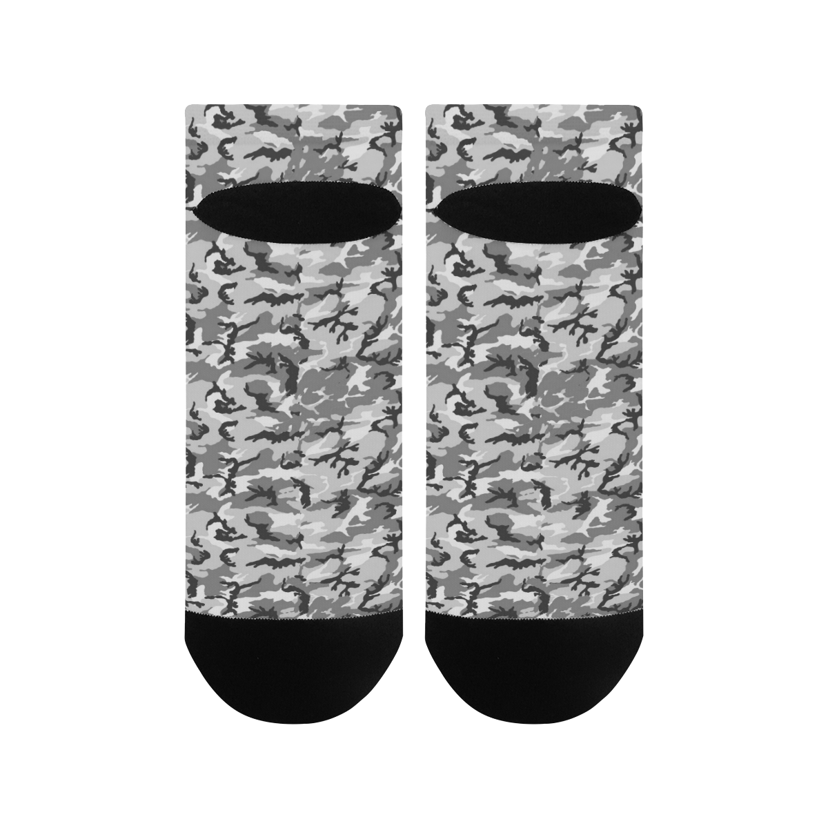 Woodland Urban City Black/Gray Camouflage Women's Ankle Socks