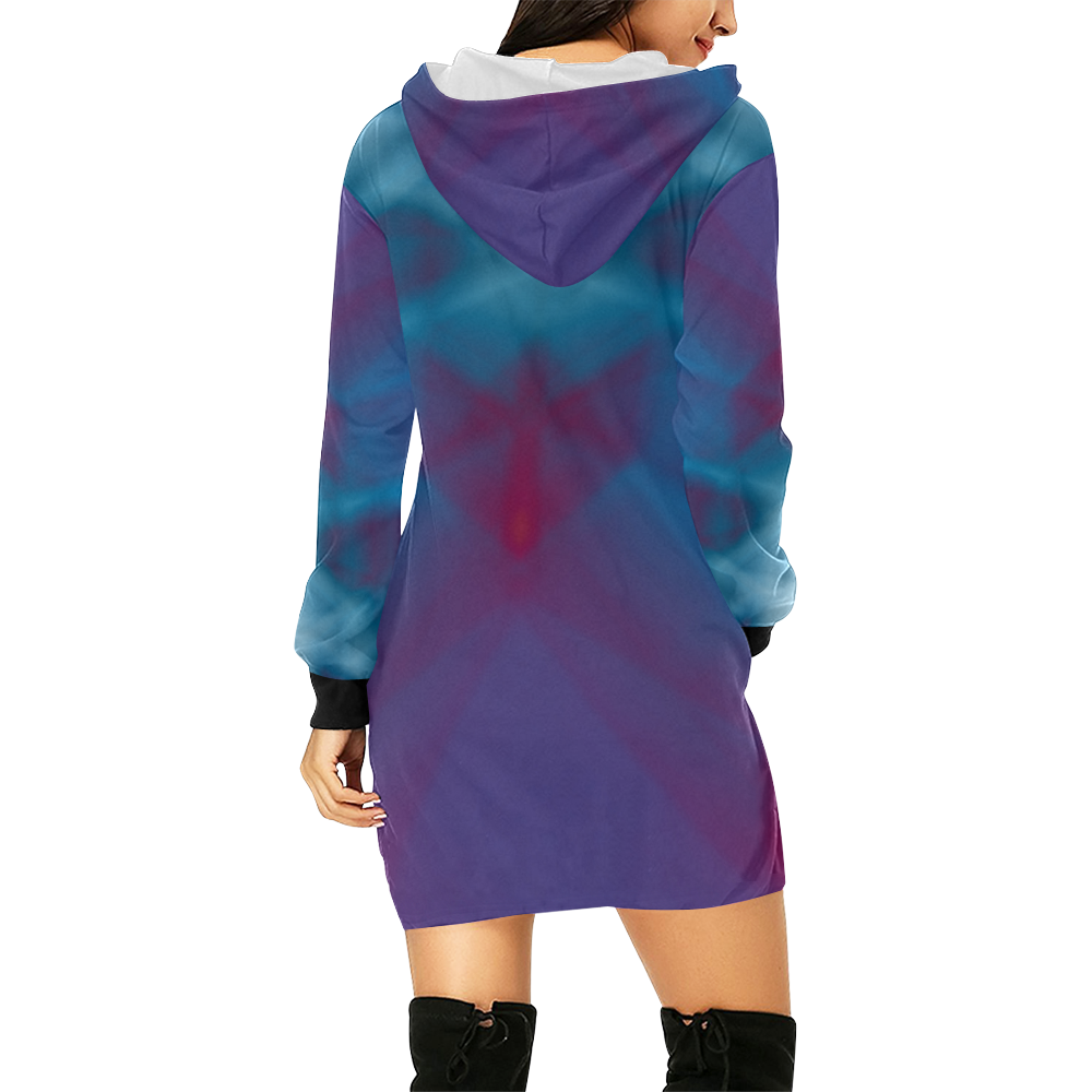 hoodie abstract All Over Print Hoodie Mini Dress (Model H27)