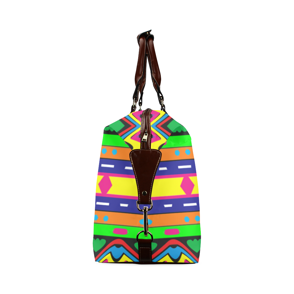 Distorted colorful shapes and stripes Classic Travel Bag (Model 1643) Remake