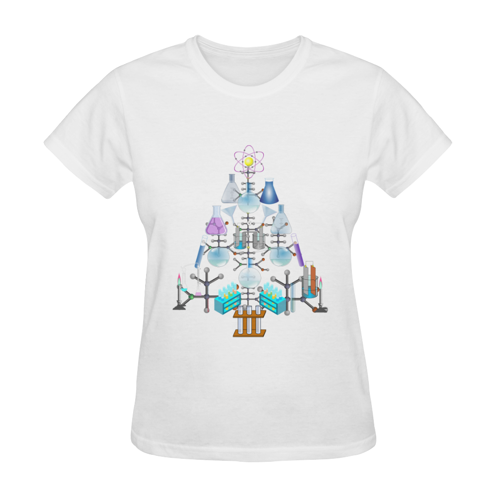 Oh Chemist Tree, Oh Chemistry, Science Christmas Sunny Women's T-shirt (Model T05)