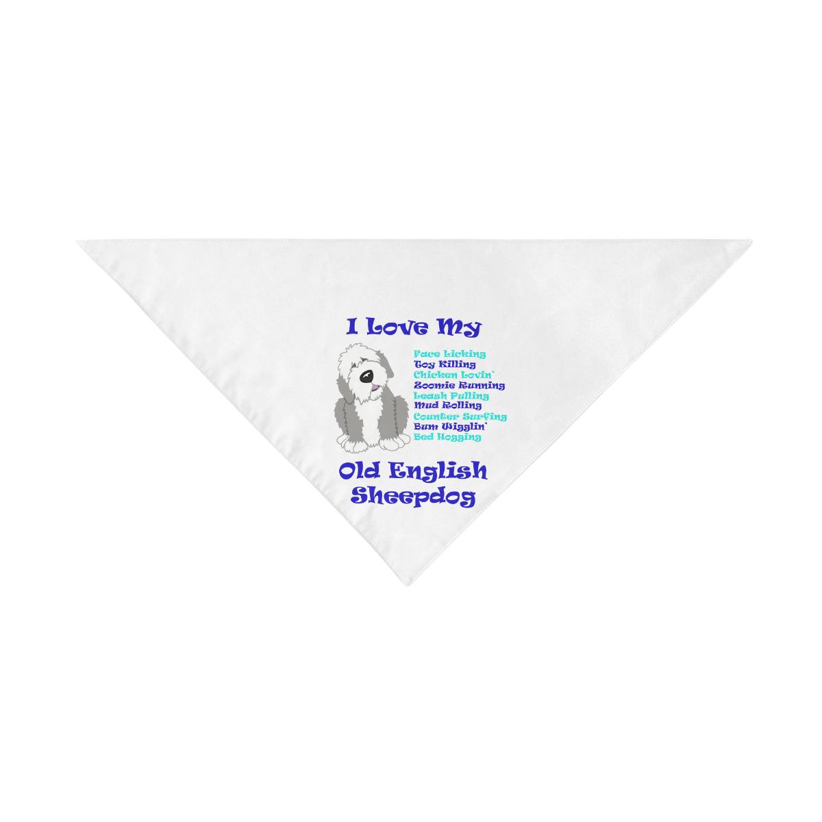 I love My- white Pet Dog Bandana/Large Size